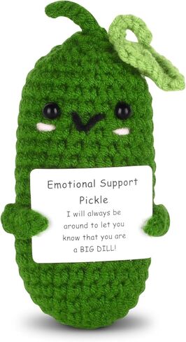 مخلل الدعم العاطفي، هدية مخلل الدعم العاطفي المضحكة المصنوعة يدويًا، هدايا ملهمة مخلل مخلل كروشيه لطيف، دمية خيار محبوكة، هدايا مخلل مضحكة in Kuwait