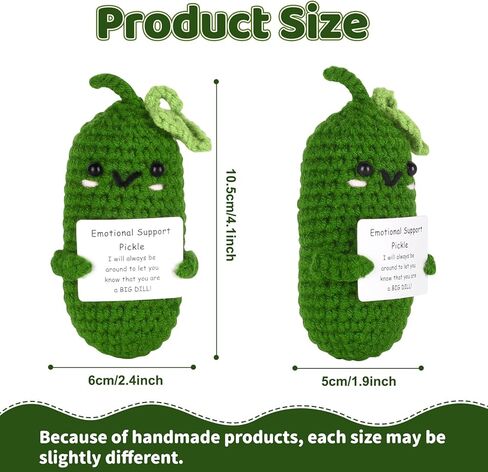 مخلل الدعم العاطفي، هدية مخلل الدعم العاطفي المضحكة المصنوعة يدويًا، هدايا ملهمة مخلل مخلل كروشيه لطيف، دمية خيار محبوكة، هدايا مخلل مضحكة in Kuwait