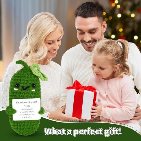 مخلل الدعم العاطفي، هدية مخلل الدعم العاطفي المضحكة المصنوعة يدويًا، هدايا ملهمة مخلل مخلل كروشيه لطيف، دمية خيار محبوكة، هدايا مخلل مضحكة in Kuwait