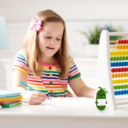 مخلل الدعم العاطفي، هدية مخلل الدعم العاطفي المضحكة المصنوعة يدويًا، هدايا ملهمة مخلل مخلل كروشيه لطيف، دمية خيار محبوكة، هدايا مخلل مضحكة in Kuwait