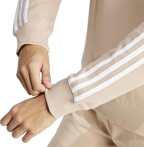 adidas Essentials 3-Stripes 1/4 Zip Sweatshirt Magic Beige MD in Saudi Arabia