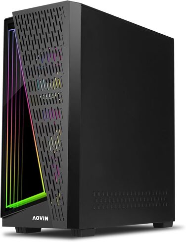 AQVIN AQ50 Gaming Desktop Tower - Radeon RX 580 8GB Graphics, Intel i7 Processor Up to 3.50Ghz, 1TB SSD & 32GB DDR4 RAM, HDMI, Windows 10 Pro - Black in Saudi Arabia