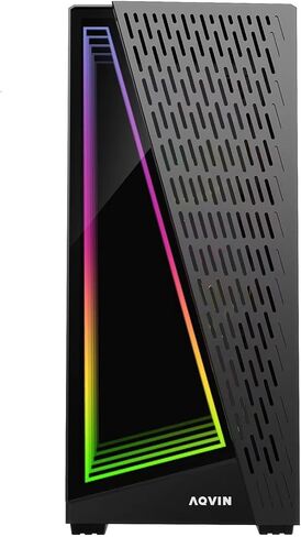 AQVIN AQ50 Gaming Desktop Tower - Radeon RX 580 8GB Graphics, Intel i7 Processor Up to 3.50Ghz, 1TB SSD & 32GB DDR4 RAM, HDMI, Windows 10 Pro - Black in Saudi Arabia
