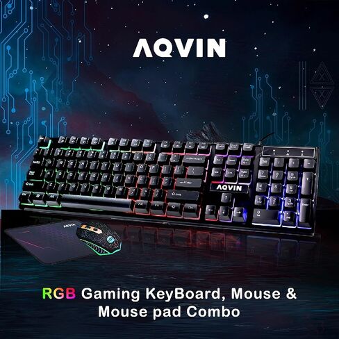 سطح المكتب للألعاب AQVIN AQ50 - بطاقة رسومات Radeon RX 580 بسعة 8 جيجابايت، ومعالج Intel i7 حتى 3.50 جيجاهرتز، و1 تيرابايت SSD و32 جيجابايت من ذاكرة الوصول العشوائي DDR4، وHDMI، ونظام التشغيل Windows 10 Pro - أسود in Kuwait