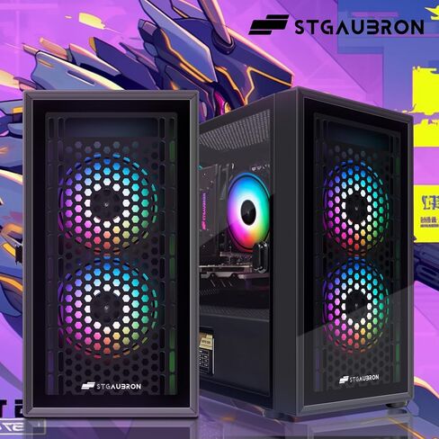 STGAubron-Gaming PC Computer Desktop-RX 560 4GB-Intel i7 Xeon E5 3.0GHz-16GB RAM-512GB SSD WiFi BT-5.0,W10H64, RGB Fanx3, RGB Keyboard & Mouse & Mouse Pad-Gaming Computer Tower-for Gamer,Streaming in Saudi Arabia