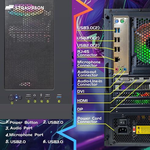STGAubron-Gaming PC Computer Desktop-RX 560 4GB-Intel i7 Xeon E5 3.0GHz-16GB RAM-512GB SSD WiFi BT-5.0,W10H64, RGB Fanx3, RGB Keyboard & Mouse & Mouse Pad-Gaming Computer Tower-for Gamer,Streaming in Saudi Arabia