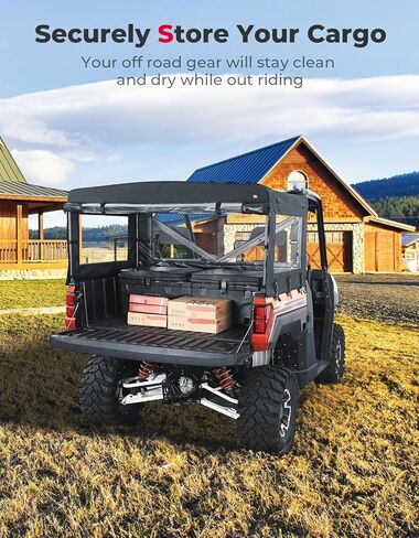 حامل غطاء سرير KEMIMOTO UTV الناعم متوافق مع Polaris Ranger 570 / XP 900/1000 / XP 1000 / Crew XP 1000 2013-2024 ملحقات غطاء قماش علوي للتخييم الخلفي in Kuwait