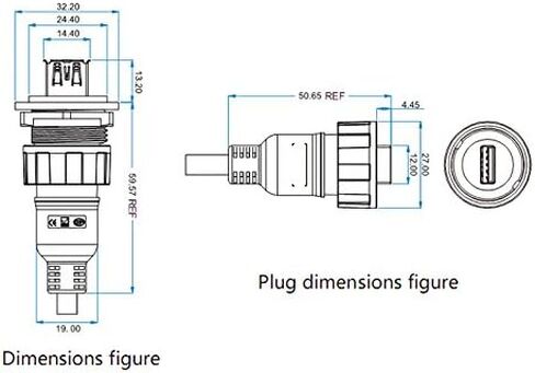CNLINKO YU Series USB2.0 Panel Mount Socket IP67 Waterproof USB Socket Female Panel Mount Socket in Saudi Arabia