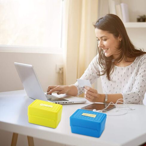 Index Card Holder 3x5, Index Card File Box, Flash Card Study Card Storage Organizer, 3x5 Blank Note Cards Box, NoteCard Flashcards Holder 4 Packs, 350 Plastic Capacity Box, Assorted Color in Saudi Arabia