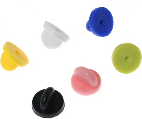 Maxmoral 60 قطعة من دبابيس المطاط PVC 10 × 7 مم حاملات دبابيس طوق لشارات الملابس ودبابيس طية صدر السترة وعلامات الاسم وكتاب يعرض اسهم بألوان متنوعة in Saudi Arabia