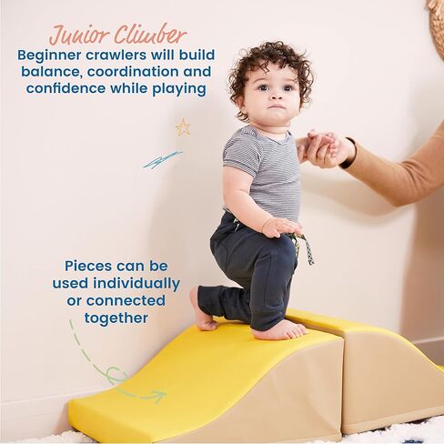 ECR4Kids SoftZone Junior Mix n 'Match Slide، مجموعة لعب للمبتدئين، أصفر، عبوتان in Saudi Arabia