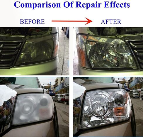 Headlight Repair Kit,Automobile Headlight Restoration Kits with 200ML Repair Liquid,Car Headlight Polish Repair Tool for Repair Headlight Yellowing, Haze, Scratches in Kuwait