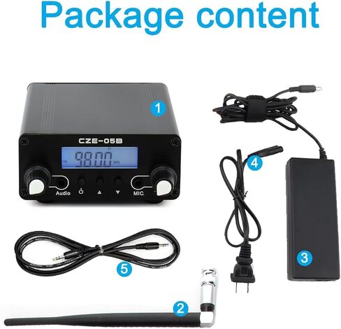 FM Transmitter for Church,FM Radio Broadcast Transmitter,Long Range FM Radio Transmitter Stereo Mini Radio Station with 3.5mm Mic Audio Jack for Drive-in Movie,Church Parking Lot,Lights Fireworks Show in Kuwait