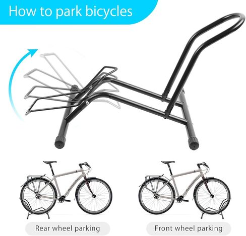 حامل أرضي للدراجة العالمية، رف تخزين داخلي للدراجات مع تصميم بسيط بقفل يعمل بالدفع، حامل لوقوف الدراجات على العجلات الأمامية والخلفية للأطفال من 16 بوصة إلى 29 بوصة، والطرق والجبال والعديد من الدراجات الأخرى in Kuwait