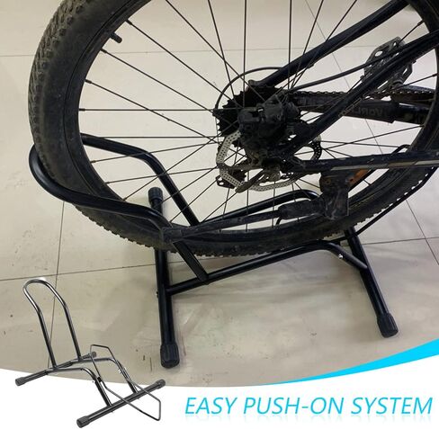 حامل أرضي للدراجة العالمية، رف تخزين داخلي للدراجات مع تصميم بسيط بقفل يعمل بالدفع، حامل لوقوف الدراجات على العجلات الأمامية والخلفية للأطفال من 16 بوصة إلى 29 بوصة، والطرق والجبال والعديد من الدراجات الأخرى in Kuwait