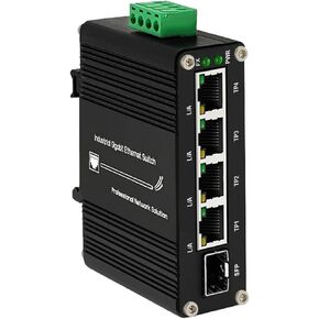 محول جيجابت إيثرنت من الدرجة الصناعية 4/5 منافذ 10/100/1000 ميجابت في الثانية RJ45 DIN حاوية ألومنيوم للسكك الحديدية (10 منافذ RJ45) in Kuwait