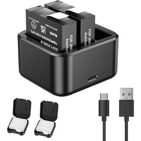 Replacement Insta360 Ace Pro Battery 2 * 1800mAh and 3-Channels Charger Station Compatible with Insta360 Ace Pro Action Camera Accessories in Kuwait
