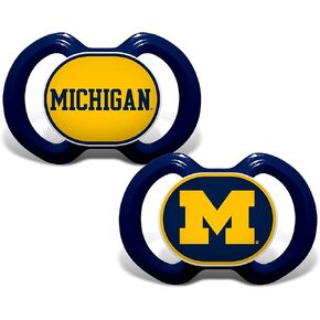 BabyFanatic Pacifier 2-Pack - NCAA Michigan Wolverines - Officially Licensed League Gear in Kuwait