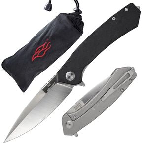 Firebird GANZO Adimanti Skimen Pocket Folding Knife Carbon Fiber Handle with Clip and Glass Breaker D2 Steel Blade Hunting Fishing Camping Outdoor EDC Knife (CF Black) in Kuwait