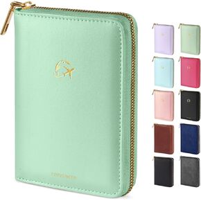Forvencer Passport Holder Cover with Safe Zipper Closure, Premium Passport Wallet for Travel, Cute RFID Blocking Card Case, Waterproof Travel Accessories for Women, Black in Saudi Arabia