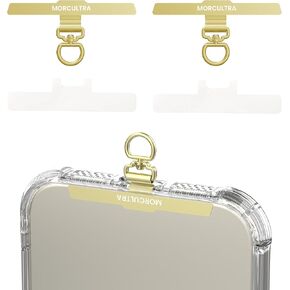 Phone Tether Tab,Metal Phone Lanyard Patch & Strap Adapter for All Full Phone Cases,Ultra-Thin 0.008in 360° Rotating phone charm,Universal phone clip for iPhone Android(Gold+Gold) in Saudi Arabia