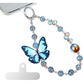 Cute Phone Charm Wrist Strap with Spacer,Butterfly Beaded Phone Chain Wristlet for Case Cellphone Chain Lanyard in Saudi Arabia