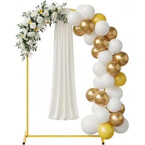 6FT Arch Backdrop Stand for Party, Wedding Arch Stand for Ceremony Birthday Party Baby Showers Photo Booth Easy Assembly Supports Flowers Balloons and Decor,Gold Short in Saudi Arabia