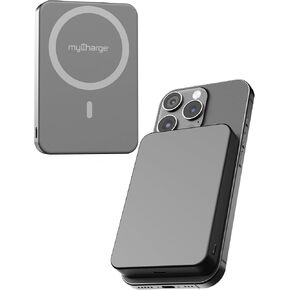 بنك الطاقة المغناطيسي myCharge CliqAir بقدرة 5000 مللي أمبير في الساعة - تصميم رفيع للغاية مقاس 0.3 بوصة | شحن لاسلكي سريع بقدرة 15 وات Qi2 | منفذ USB-C بقدرة 20 وات | عقد مغناطيسي قوي | مثالي للسفر أو العمل أو الاستخدام اليومي | أسود in Kuwait