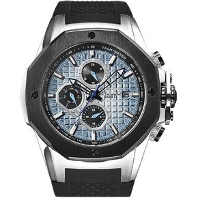 ساعة MULCO Buzo Tentacles للرجال - هيكل من الفولاذ المقاوم للصدأ مع سوار معصم من السيليكون، حركة كوارتز متعددة الوظائف، شاشة عرض تناظرية كبيرة للوجه، مقاومة للماء حتى عمق 100 متر، تصميم رياضي فاخر in Kuwait