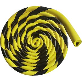 واقي الحواف، 196.9 بوصة/5 متر حشوة إسفنجية آمنة عالية الوضوح، واقي زاوية حافة قناة U، مصد ذاتي اللصق للحافة الحادة، صفائح معدنية، أصفر أسود in Kuwait