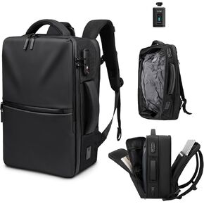 حقيبة ظهر Zurligi Vacuum للسفر مع مضخة، حقيبة ظهر مضغوطة قابلة للتوسيع 30-70 لتر، حقيبة نهارية كاجوال، قفل TSA (حمل بالفراغ، أسود) in Kuwait