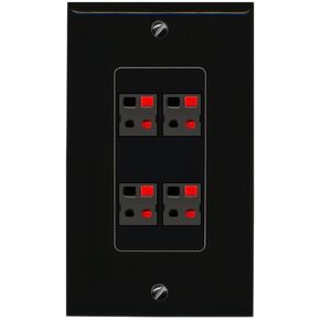 RiteAV 4 Speaker Wall Plate Decorative [Black] in Saudi Arabia