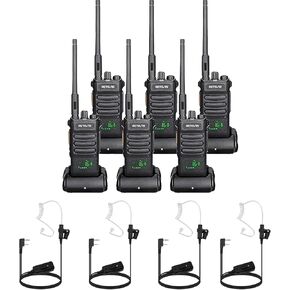 Retevis RT86 Long Range Walkie Talkies(6 Pack) with AI Active Noise Cancelling Two Way Radio Earpiece(4 Pack), High Power Professional 2 Way Radios, Heavy Duty Two Way Radios, Shatterproof Display in Kuwait