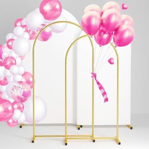 Arch Backdrop Stand and Cover Set 7.2FT/6FT, Gold Wedding Arch Frame with White Arch Cover Stretchy Spandex Wrinkle-Resistant, Wedding Arches for Ceremony Birthday Party Baby Shower in Kuwait