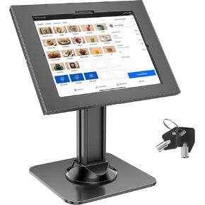 AboveTEK Anti-Theft iPad Kiosk Stand – POS iPad Security Mount with 360° Swivel & 75° Tilt, Heavy Duty Tablet Kiosk Desk Holder for Retail & Business POS Systems (Black) in Saudi Arabia