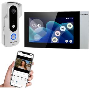 Video Intercom System, 7 Inches Touch Screen Video Doorbell with Monitor, Video Camera Kits Support Unlock, Monitoring, Wire Connection Dual-Way for Villa Office Apartment (APP with WiFi) in Saudi Arabia