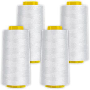 Serger Thread Cones 4 عبوات من الخيوط الرمادية للخياطة - 3000 ياردة لكل خيط خياطة رمادي 40S/2 خيط بوليستر عالي السرعة لآلات خياطة اللحف والخياطة، خيط خياطة لجميع الأغراض in Kuwait