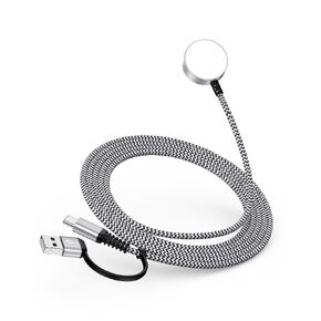 لشاحن Samsung Galaxy Watch 8، [USB A/C Dual Port] كابل شحن سريع متوافق مع Galaxy Watch 8/8 Classic/7/6/6 Classic/5/5 Pro/4/4 Classic/3/Active2، سلك شاحن لاسلكي مغناطيسي 3.3FT in Saudi Arabia