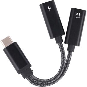 موزع USB C 2 في 1، محول سماعة رأس وشاحن مزدوج من النوع C مع شحن سريع PD 60 وات لأجهزة iPhone 16 15 Pro Max وSamsung Galaxy S25 S24 Ultra وiPad وMacBook والمزيد من أجهزة USB-C in Kuwait