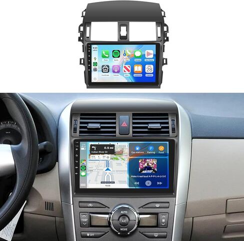 راديو HiFi 2G+64G لسيارة Toyota Corolla 2009-2013 ستيريو لاسلكي مع شاشة لمس 9 بوصة 1080 بكسل IPS، كاميرا احتياطية AHD IP69، Android Auto 5.0 بلوتوث 16EQ MirrorLink RCA GPS SWC FM/RDS راديو in Kuwait