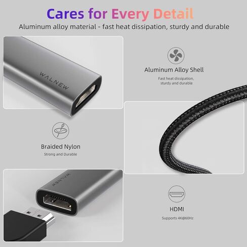 USB-C to HDMI Adapter 4K 60Hz, Thunderbolt 3 Compatible, Type-C to HDMI Converter Dongle for Laptops in Saudi Arabia