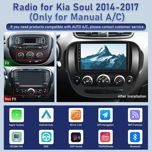 [4 Core 64G] Car Radio for Kia Soul 2014-2017 (Only for Manual A/C), 9 inch Android Touch Screen Kia Soul Stereo with Carplay/Android Auto, EQ, SWC, Bluetooth, 26 Ul Desktop Themes in Saudi Arabia
