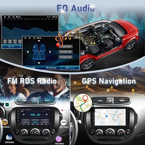 [4 Core 64G] Car Radio for Kia Soul 2014-2017 (Only for Manual A/C), 9 inch Android Touch Screen Kia Soul Stereo with Carplay/Android Auto, EQ, SWC, Bluetooth, 26 Ul Desktop Themes in Saudi Arabia