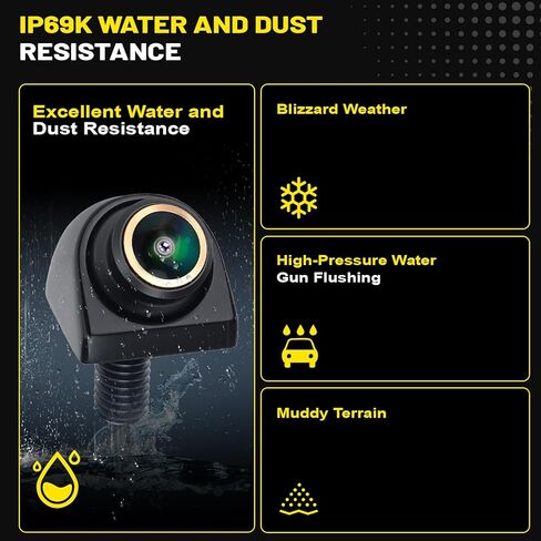 1080P 360° Rotatable Backup Camera for Cars, Trucks, RVs - IP69K Waterproof, Night Vision, 170° Wide Angle, Universal Front/Rear/Side View Camera, No Drilling Required in Saudi Arabia