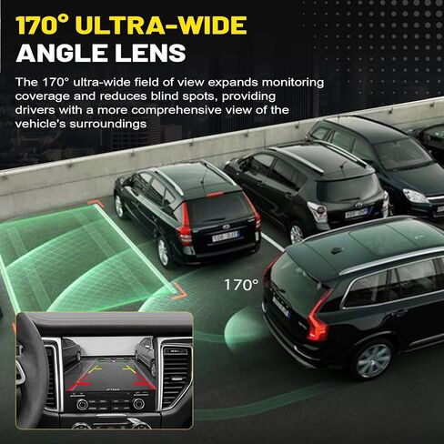 1080P 360° Rotatable Backup Camera for Cars, Trucks, RVs - IP69K Waterproof, Night Vision, 170° Wide Angle, Universal Front/Rear/Side View Camera, No Drilling Required in Saudi Arabia
