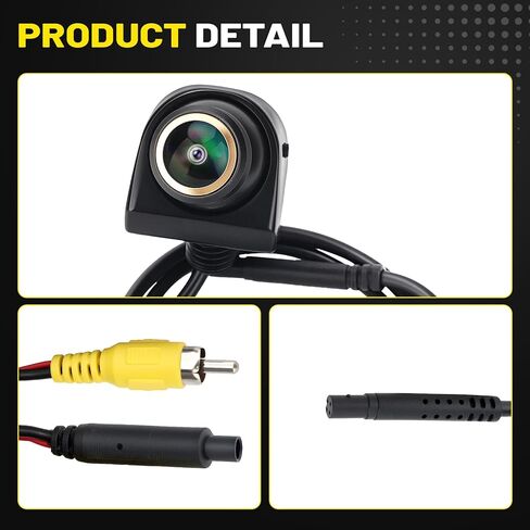 1080P 360° Rotatable Backup Camera for Cars, Trucks, RVs - IP69K Waterproof, Night Vision, 170° Wide Angle, Universal Front/Rear/Side View Camera, No Drilling Required in Saudi Arabia