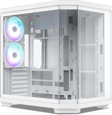 Vetroo CT3 ATX Mid-Tower Gaming Computer PC Case, Dual Chamber Panoramic Tempered Glass, Supports 360mm Radiator & 11 Fans, Up to 410mm GPU, Type-C Ready, High-Airflow for 50 Series GPUs (White) in Saudi Arabia