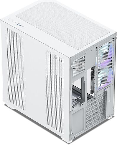 Vetroo CT3 ATX Mid-Tower Gaming Computer PC Case, Dual Chamber Panoramic Tempered Glass, Supports 360mm Radiator & 11 Fans, Up to 410mm GPU, Type-C Ready, High-Airflow for 50 Series GPUs (White) in Saudi Arabia