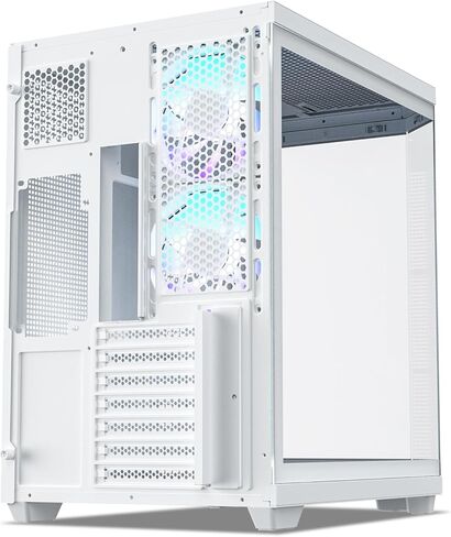 Vetroo CT3 ATX Mid-Tower Gaming Computer PC Case, Dual Chamber Panoramic Tempered Glass, Supports 360mm Radiator & 11 Fans, Up to 410mm GPU, Type-C Ready, High-Airflow for 50 Series GPUs (White) in Saudi Arabia