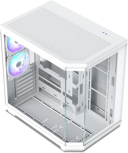 Vetroo CT3 ATX Mid-Tower Gaming Computer PC Case, Dual Chamber Panoramic Tempered Glass, Supports 360mm Radiator & 11 Fans, Up to 410mm GPU, Type-C Ready, High-Airflow for 50 Series GPUs (White) in Saudi Arabia